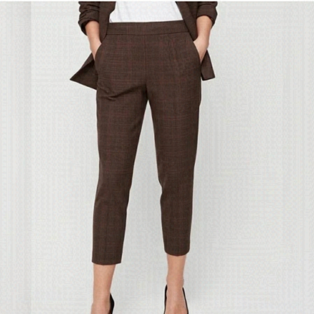 Aritzia- Babaton Conan Pant Deep Brown and Pink Plaid (Size:4)